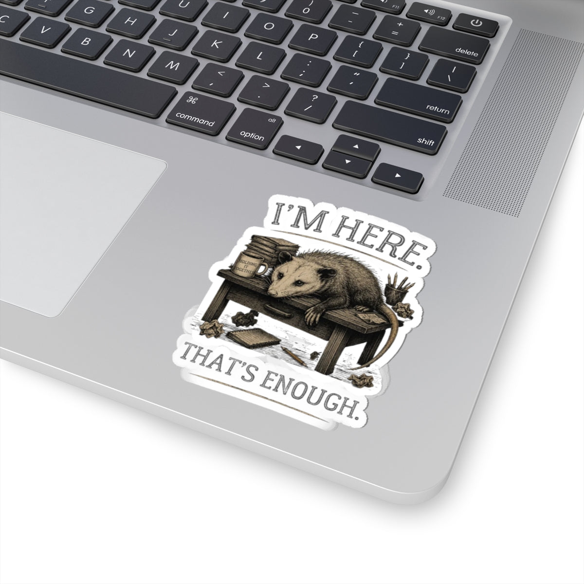 I'm Here. That's Enough. Opossum Sticker | Funny Study Decal