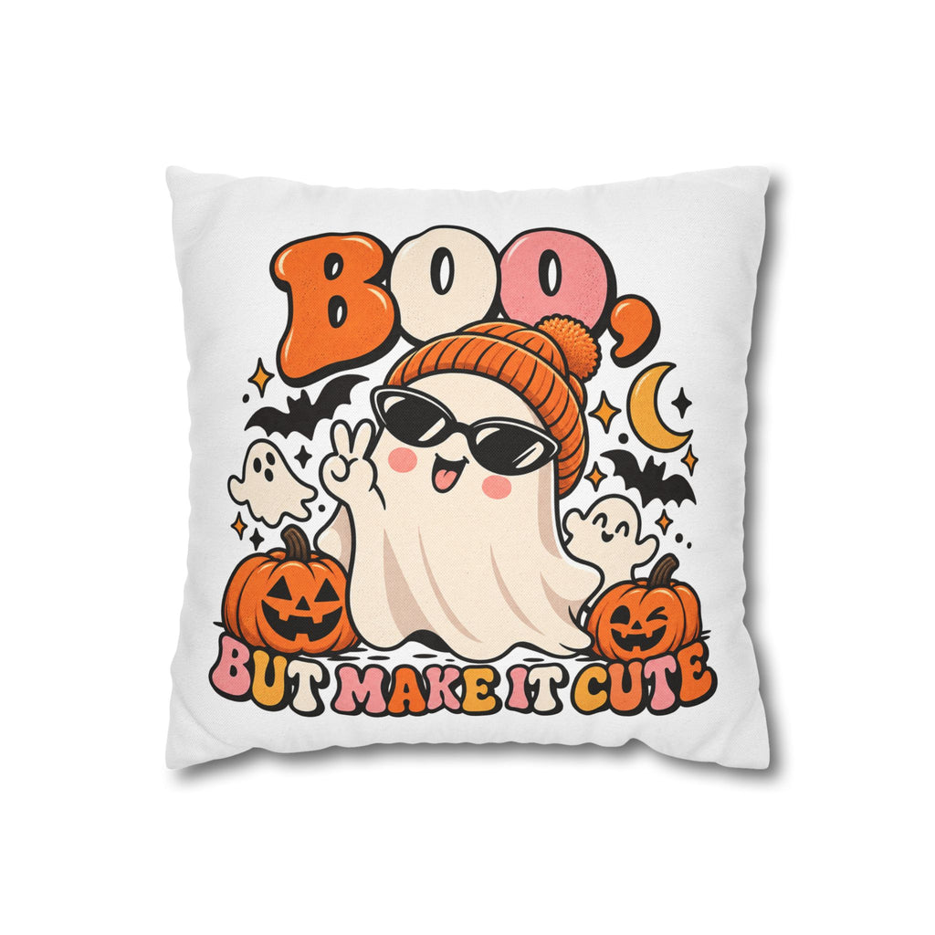 Boo But Make It Cute Halloween Ghost Square Pillowcase