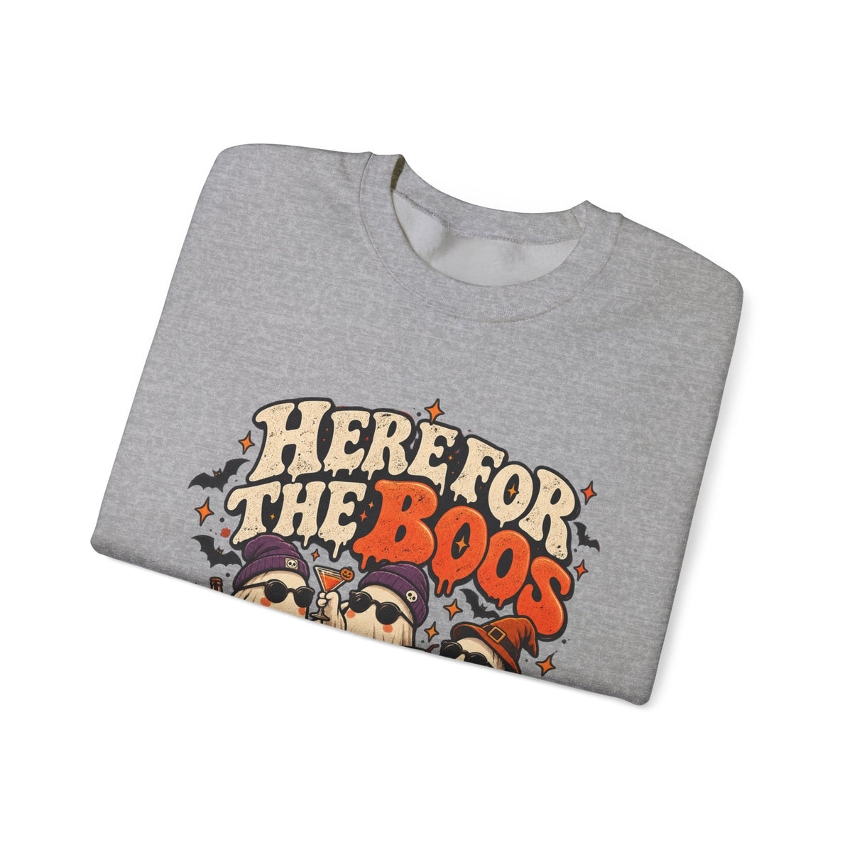 Here for the Boos Halloween Ghosts Crewneck Sweatshirt