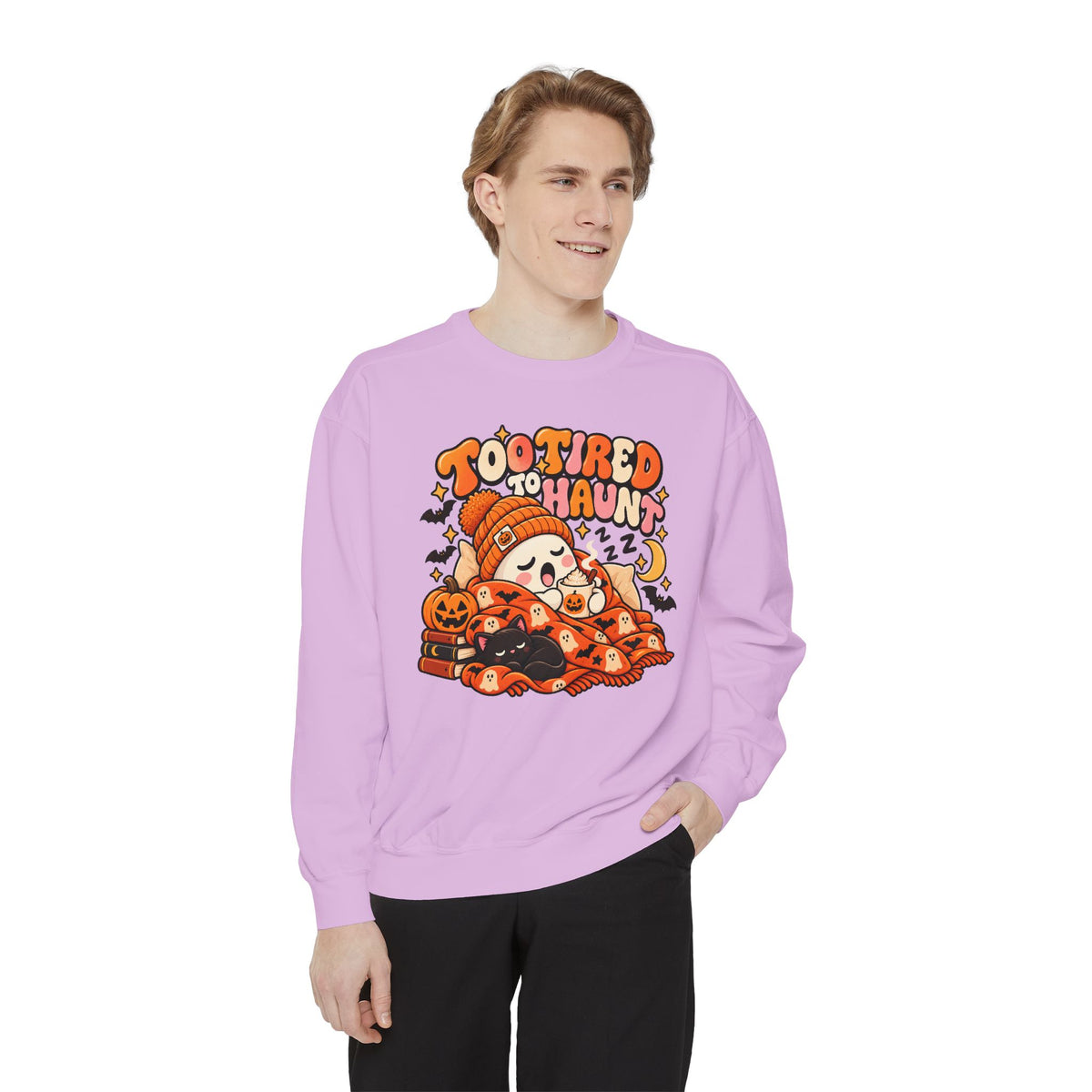 Too Tired To Haunt Halloween Ghost Sweatshirt