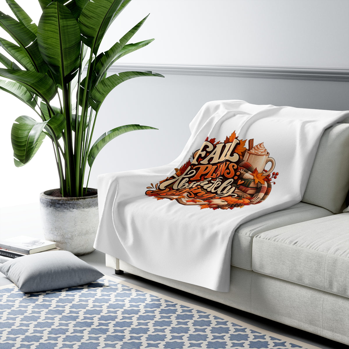 Fall Plans Absolutely Nothing Sherpa Fleece Blanket