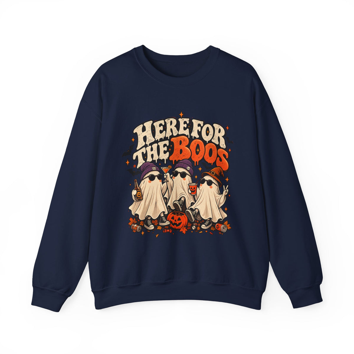 Here for the Boos Halloween Ghosts Crewneck Sweatshirt