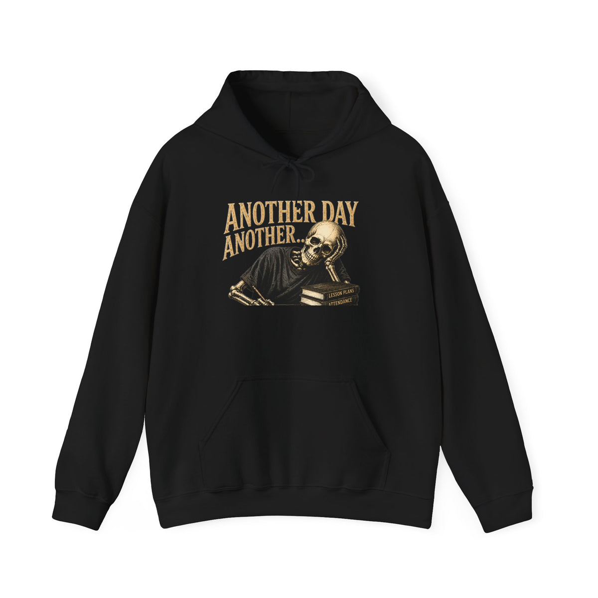 Another Day Another Debt Hoodie | Skeleton Reading Books Graphic