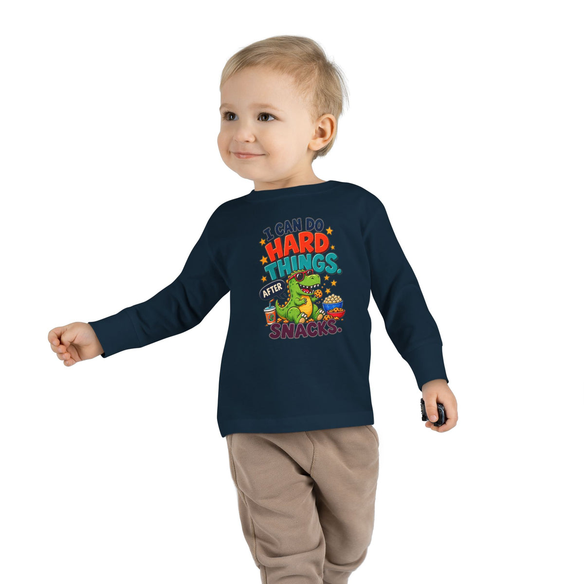 I Can Do Hard Things After Snacks Toddler Long Sleeve Tee