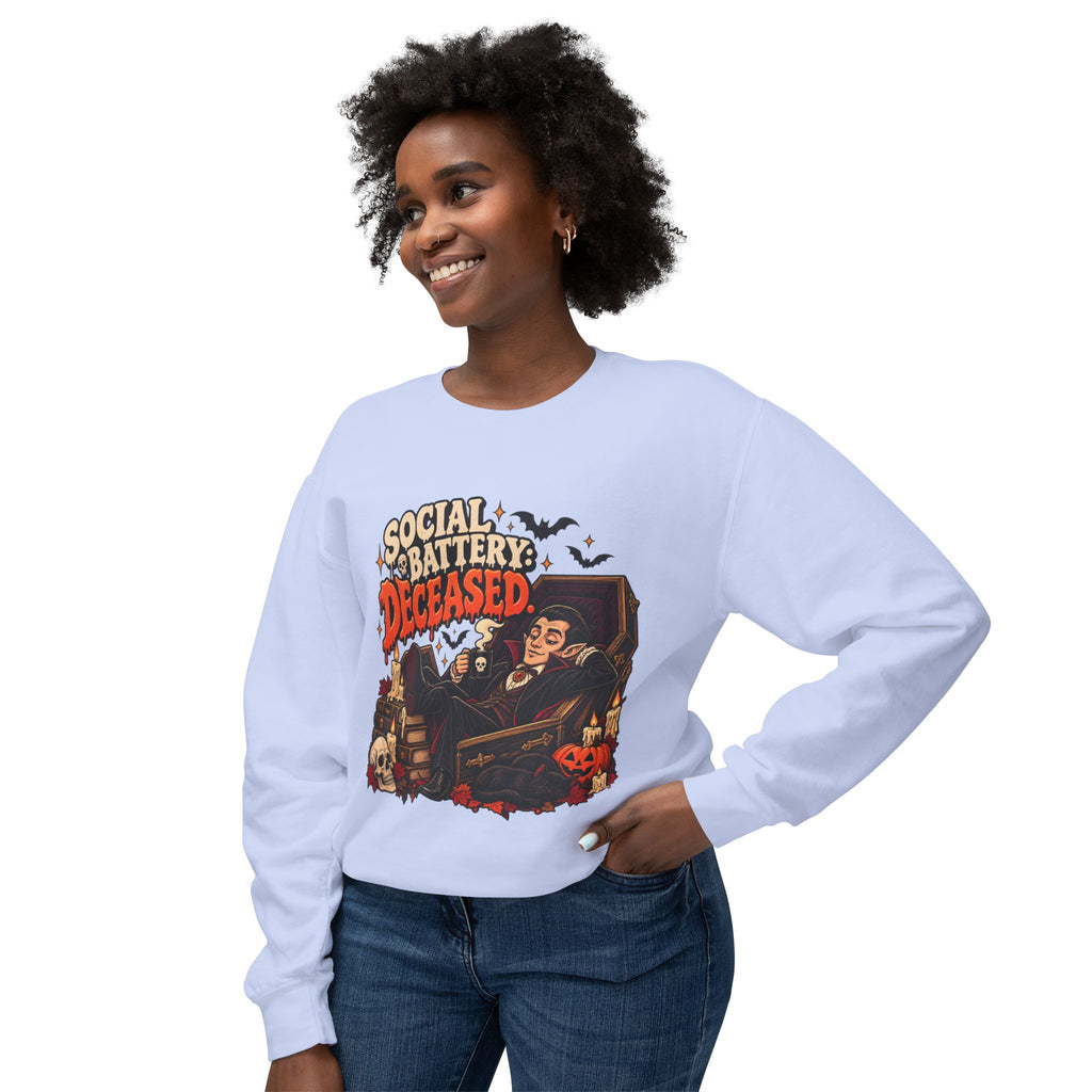 Social Battery Deceased Graphic Sweatshirt