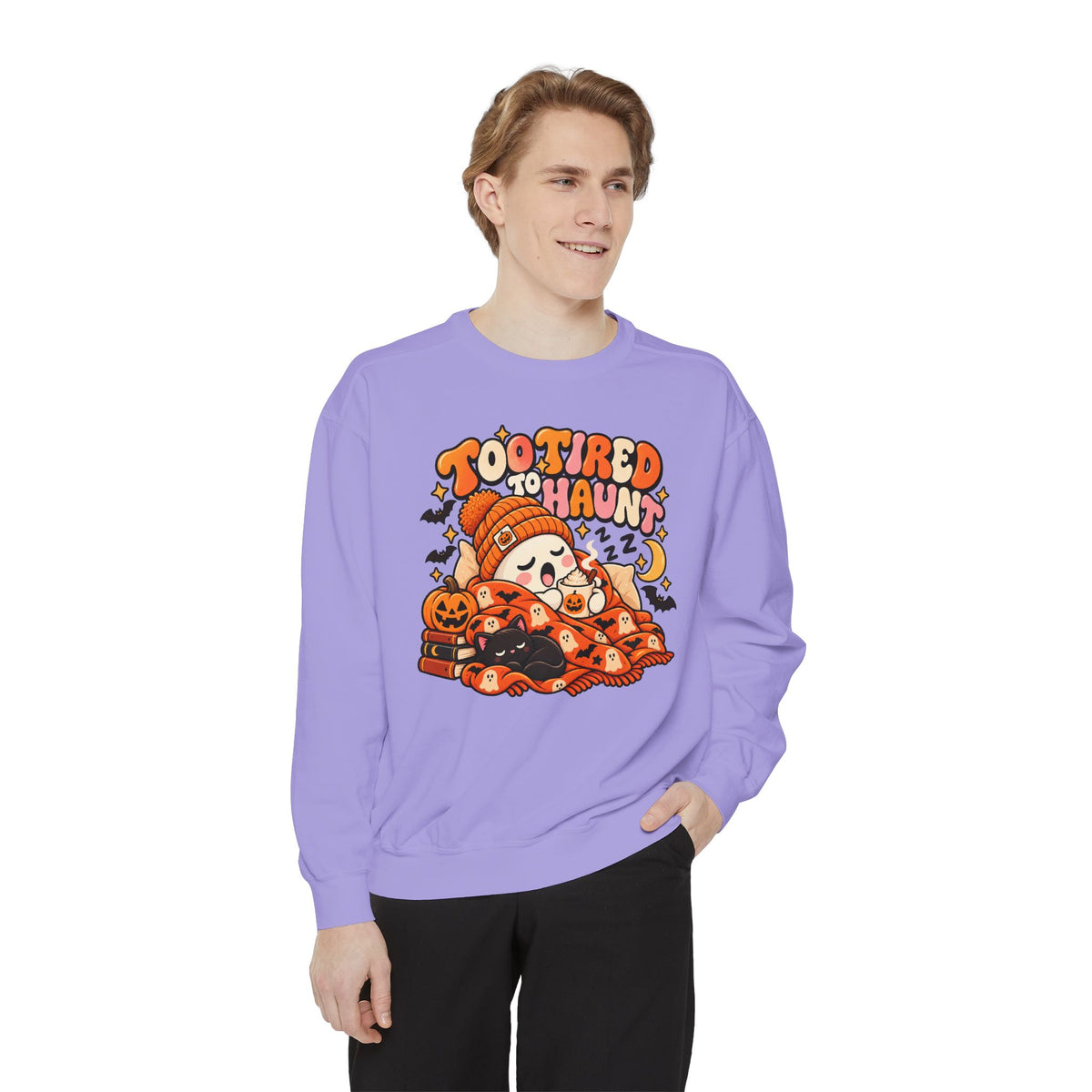 Too Tired To Haunt Halloween Ghost Sweatshirt