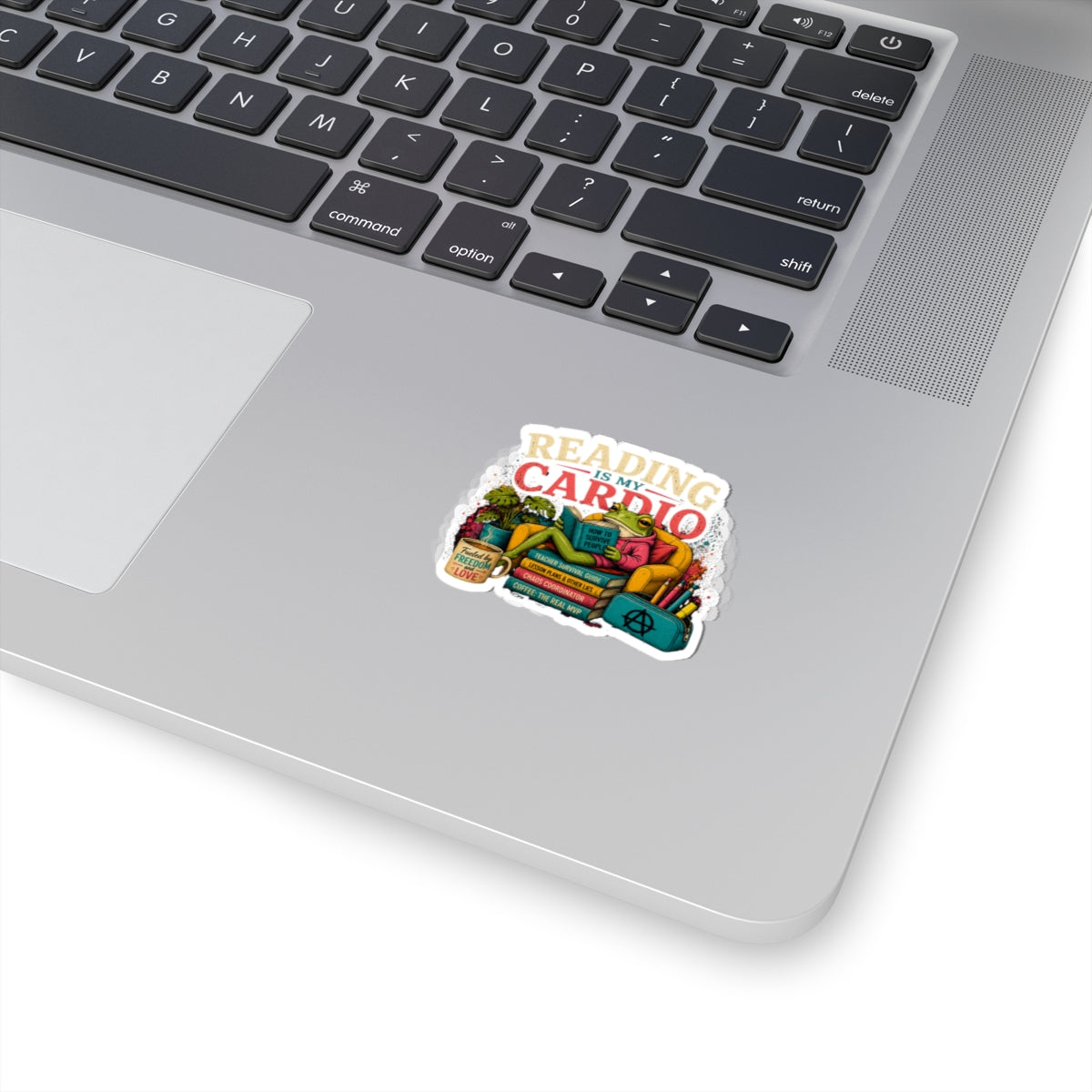 Reading Is My Cardio Sticker | Frog Reading on Armchair, Book Lover