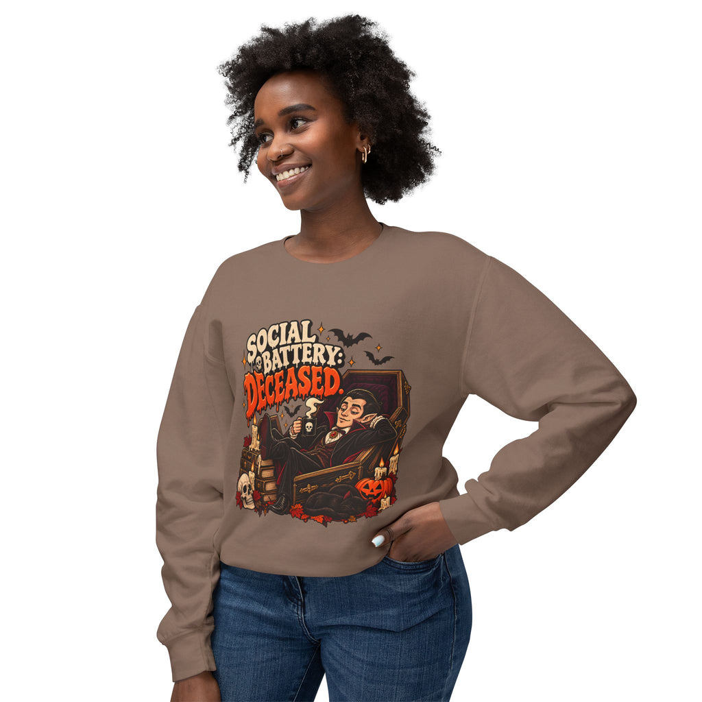 Social Battery Deceased Graphic Sweatshirt