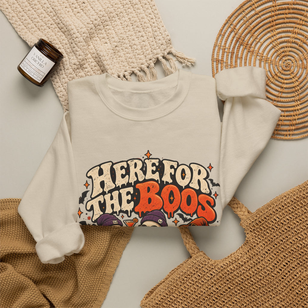 Here for the Boos Halloween Ghosts Crewneck Sweatshirt