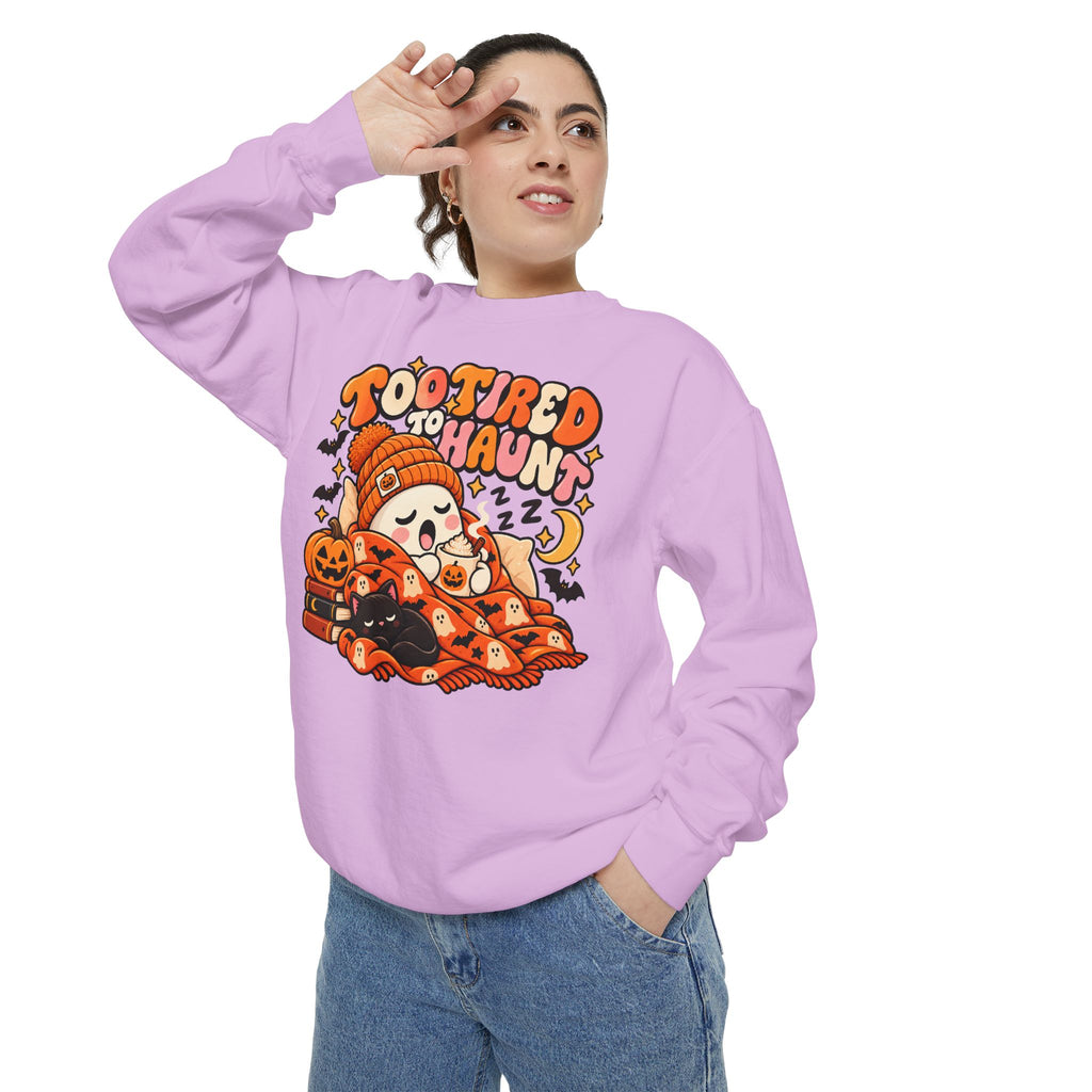 Too Tired To Haunt Halloween Ghost Sweatshirt
