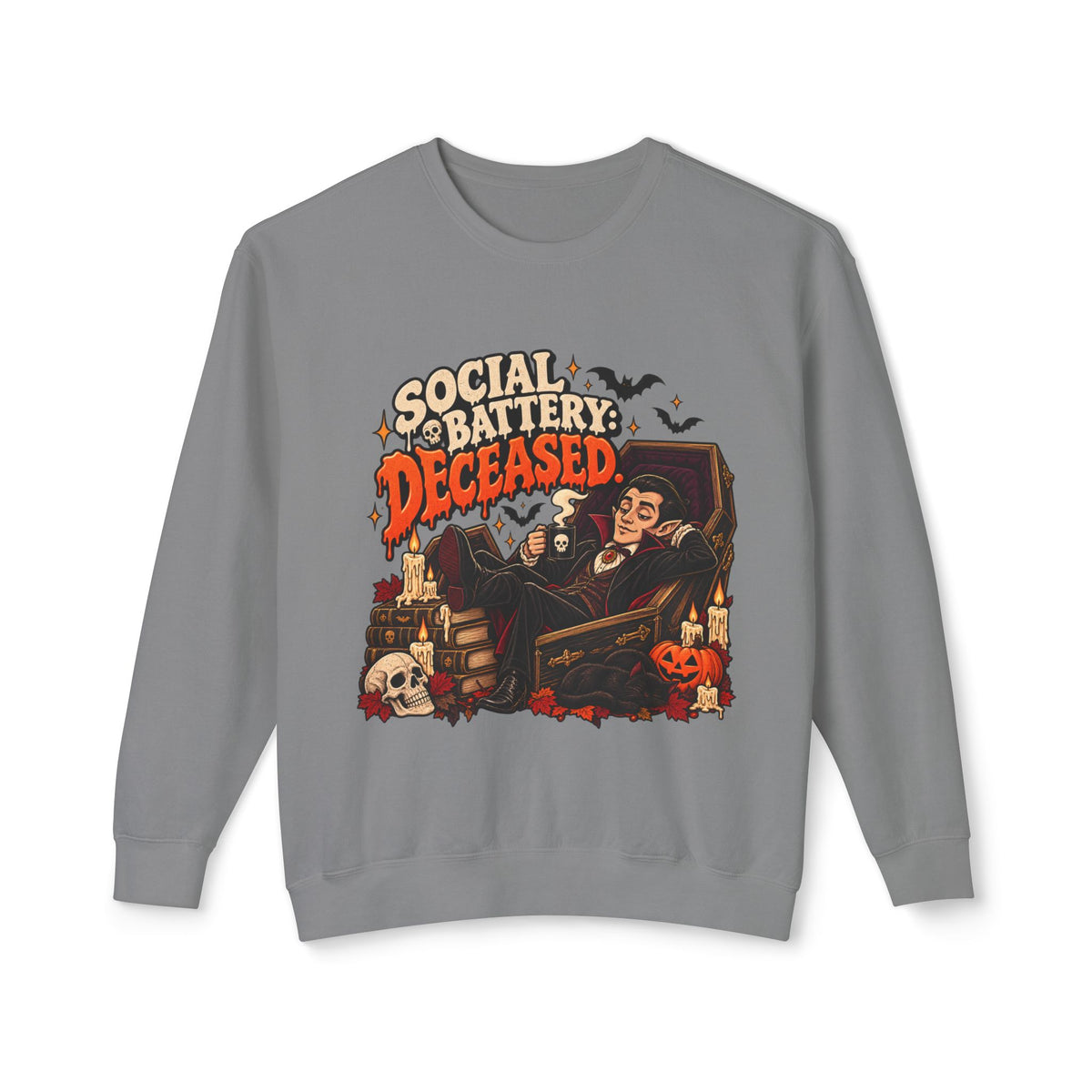 Social Battery Deceased Graphic Sweatshirt