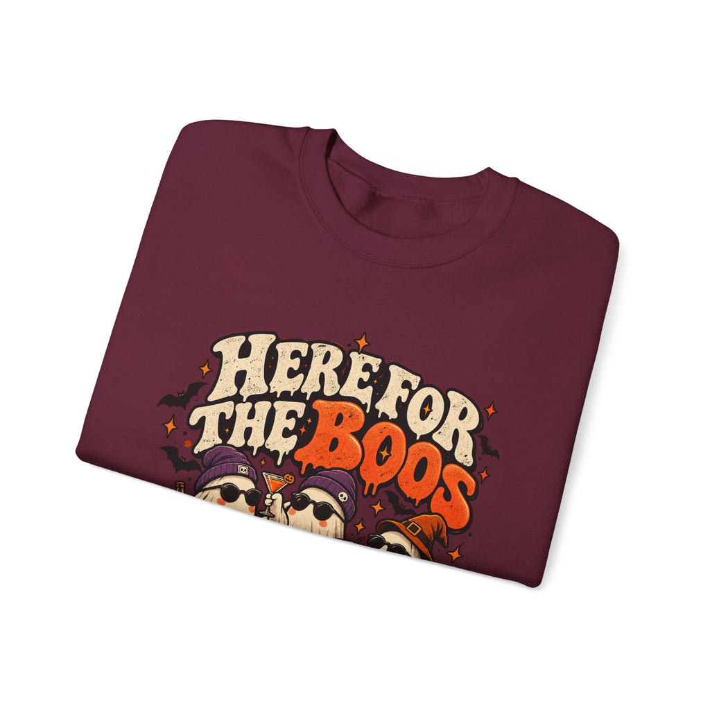 Here for the Boos Halloween Ghosts Crewneck Sweatshirt