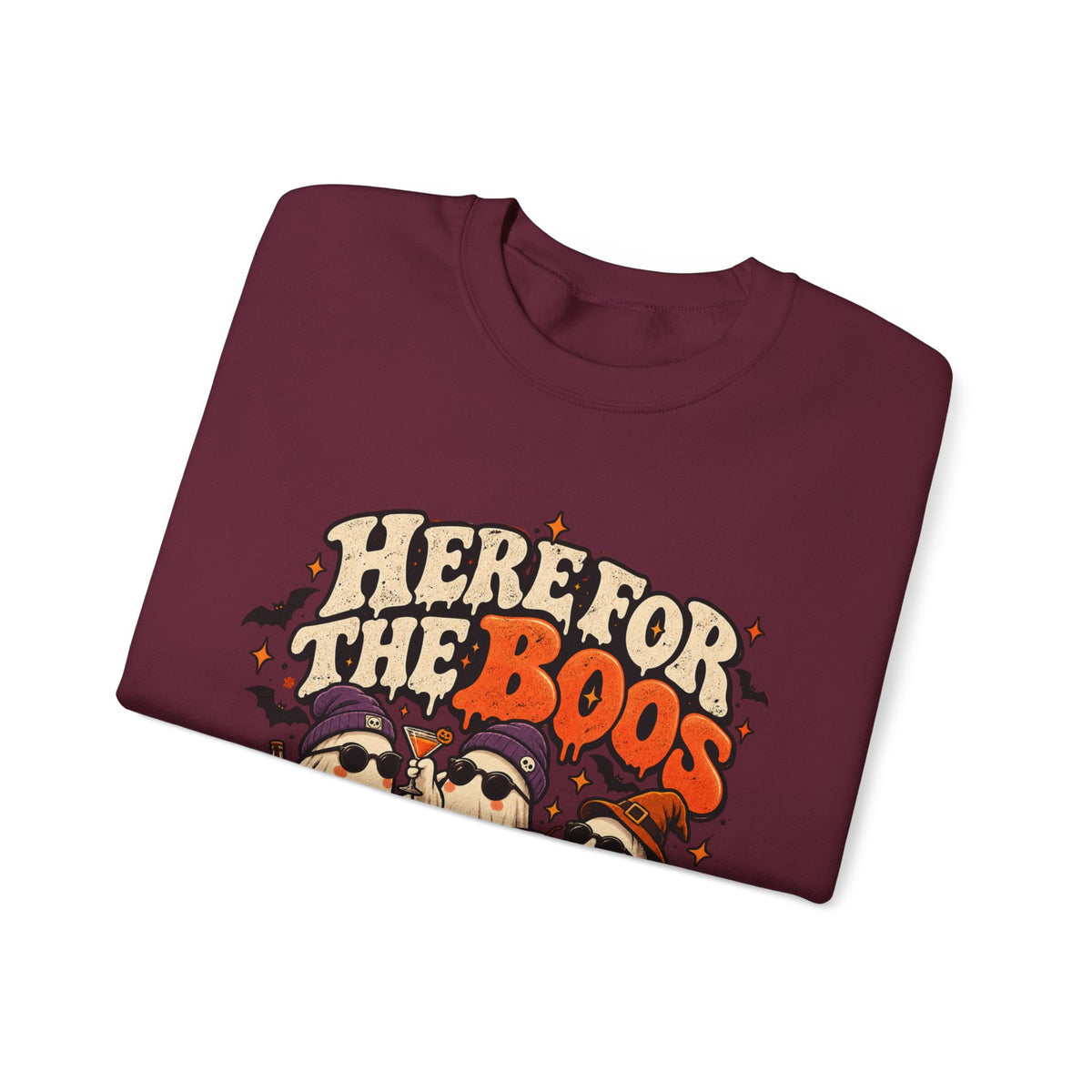 Here for the Boos Halloween Ghosts Crewneck Sweatshirt