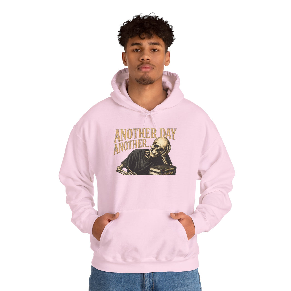 Another Day Another Debt Hoodie | Skeleton Reading Books Graphic