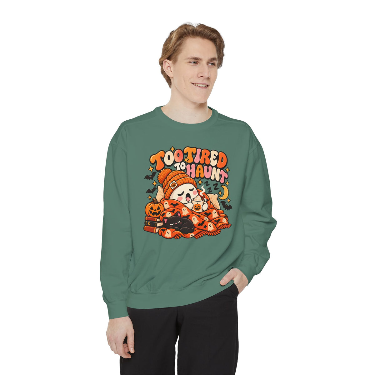 Too Tired To Haunt Halloween Ghost Sweatshirt
