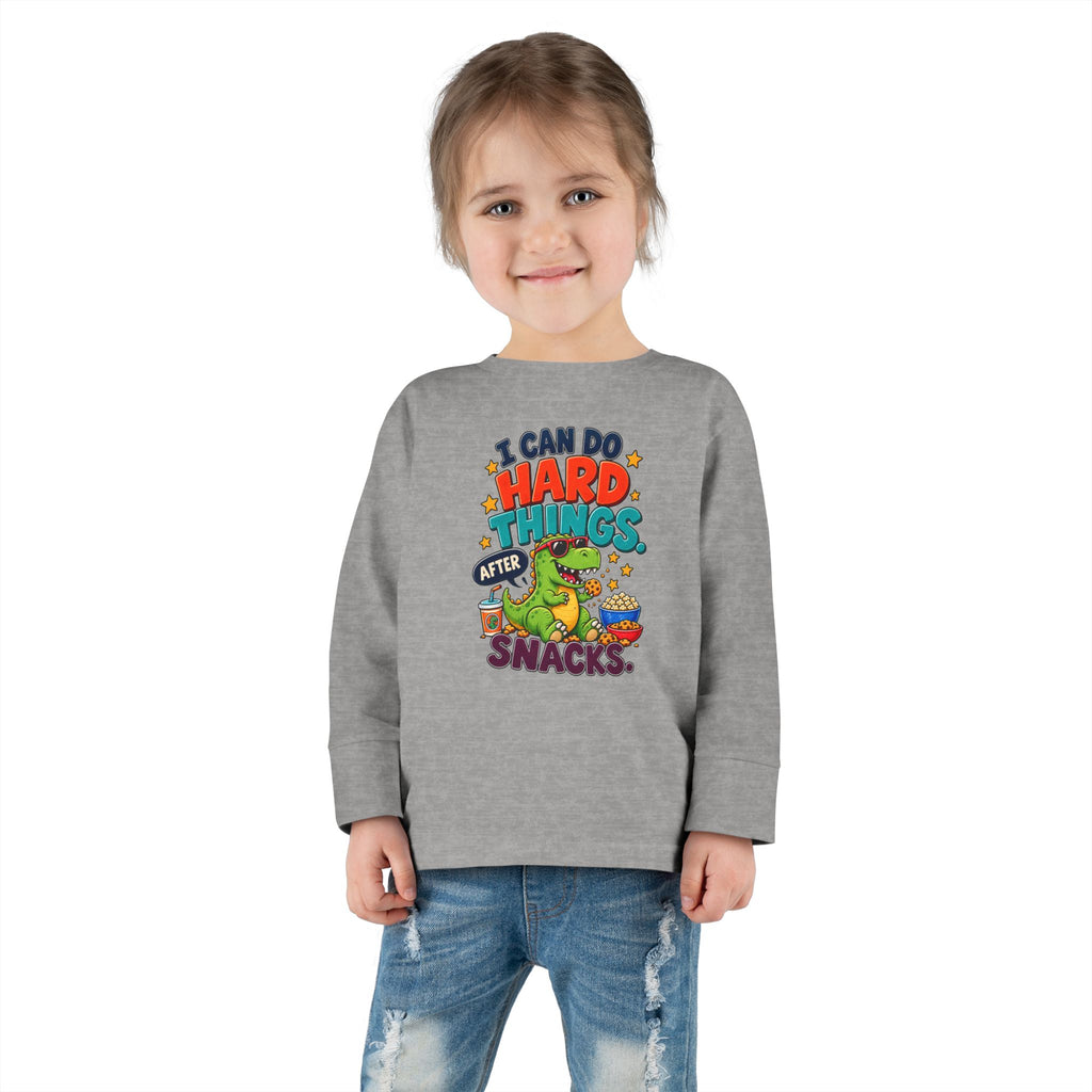 I Can Do Hard Things After Snacks Toddler Long Sleeve Tee