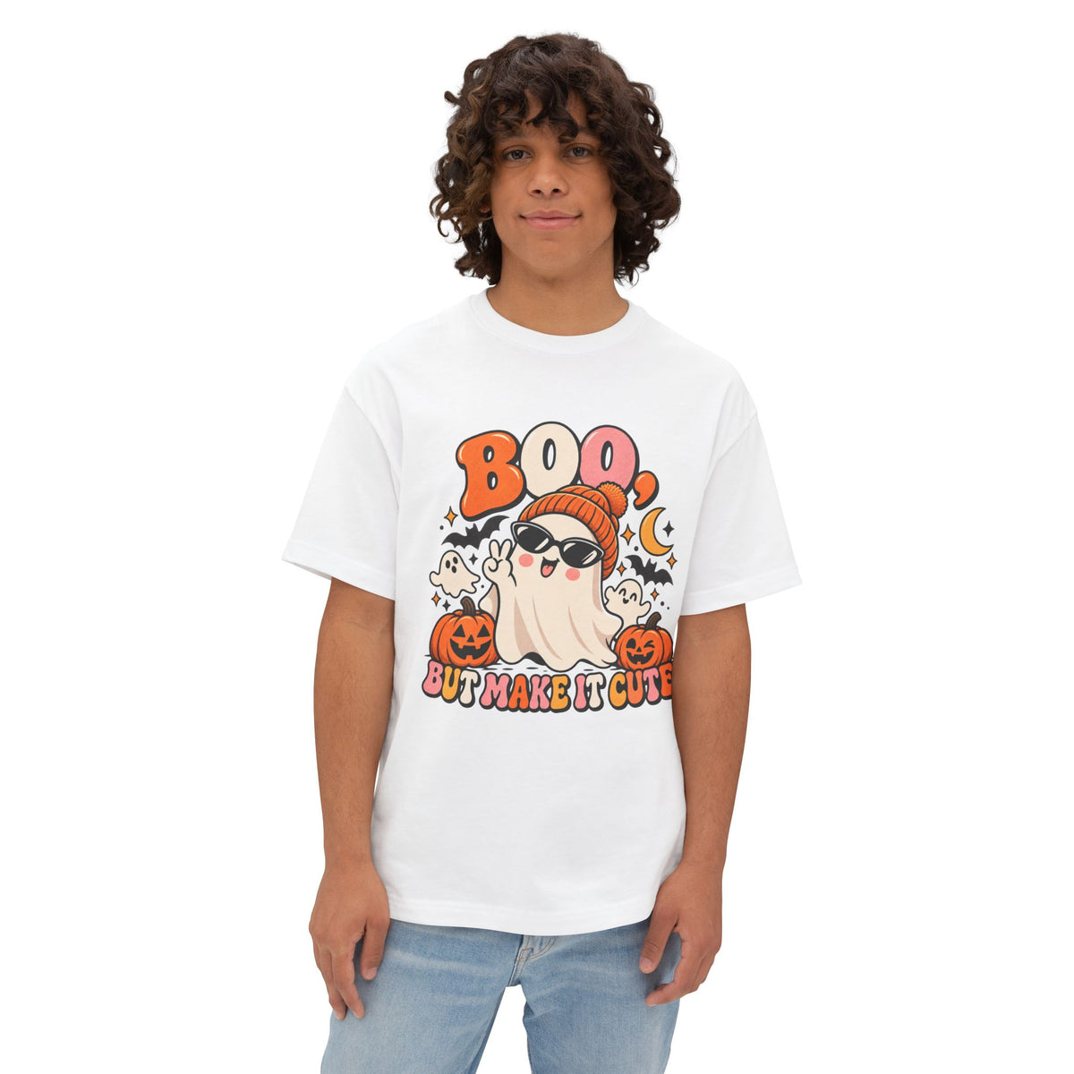 Boo But Make It Cute Halloween Oversized Boxy Tee