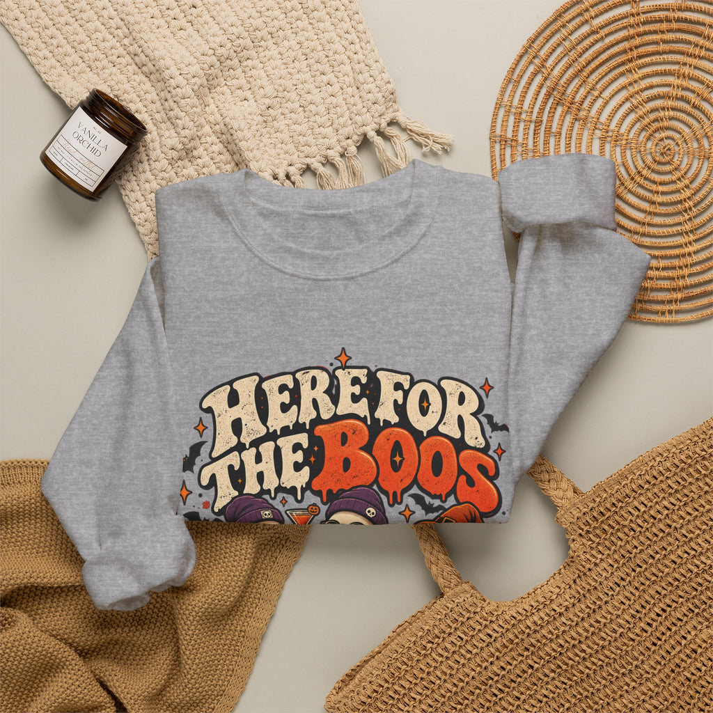 Here for the Boos Halloween Ghosts Crewneck Sweatshirt