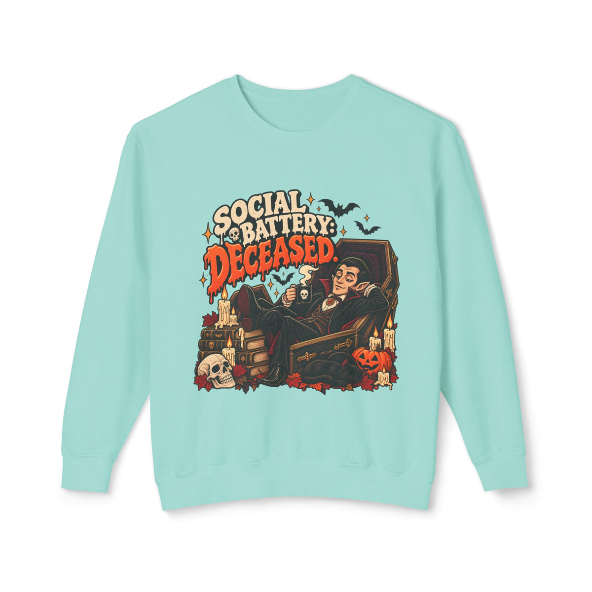 Social Battery Deceased Graphic Sweatshirt