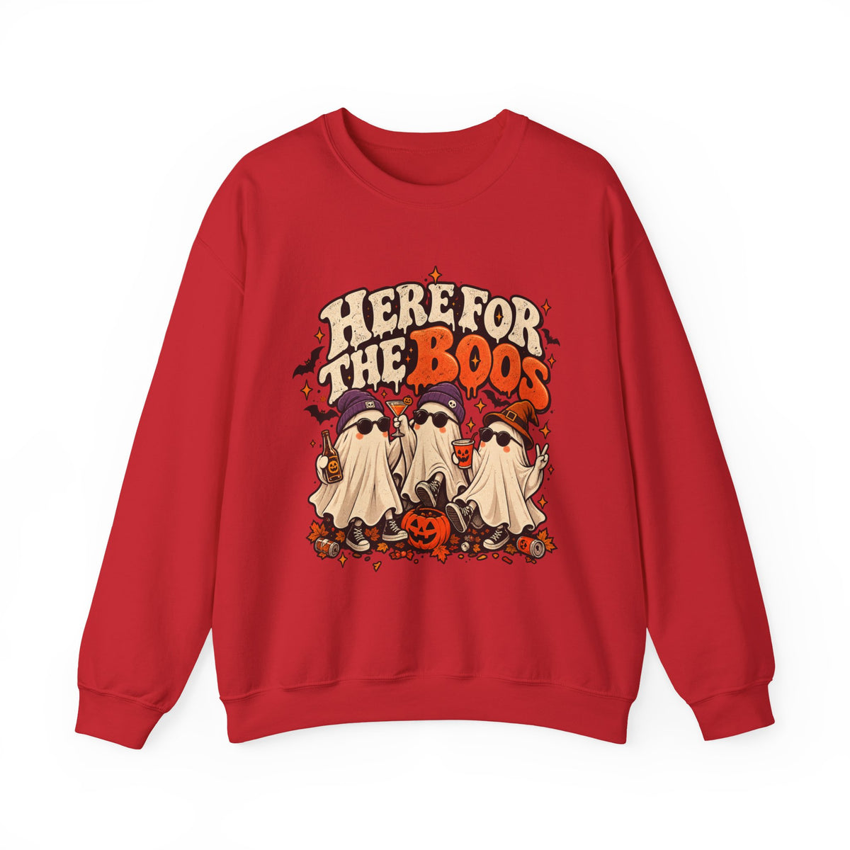 Here for the Boos Halloween Ghosts Crewneck Sweatshirt