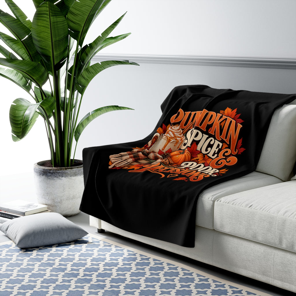 Pumpkin Spice & Poor Decisions Sherpa Fleece Blanket