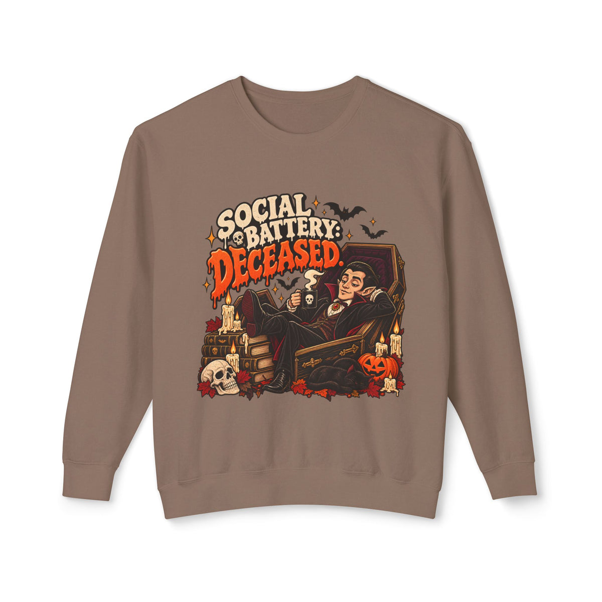 Social Battery Deceased Graphic Sweatshirt