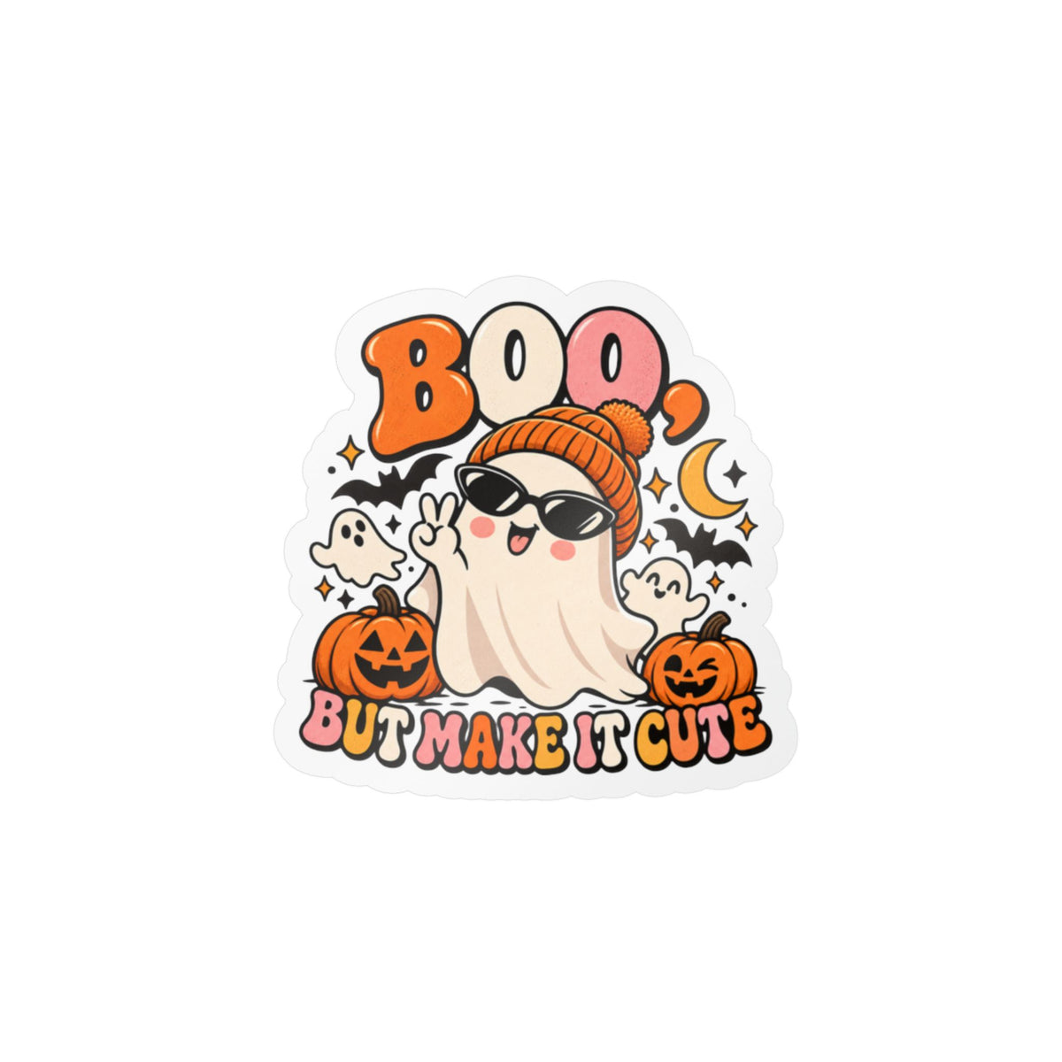 Boo But Make It Cute Halloween Ghost Kiss-Cut Vinyl Decal