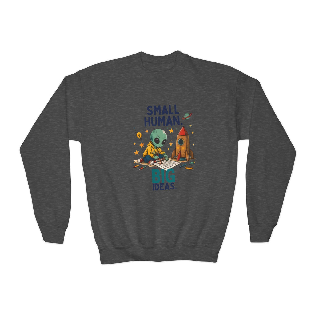 Small Human Big Ideas sweatshirt | Kids Space Alien Rocket crewneck