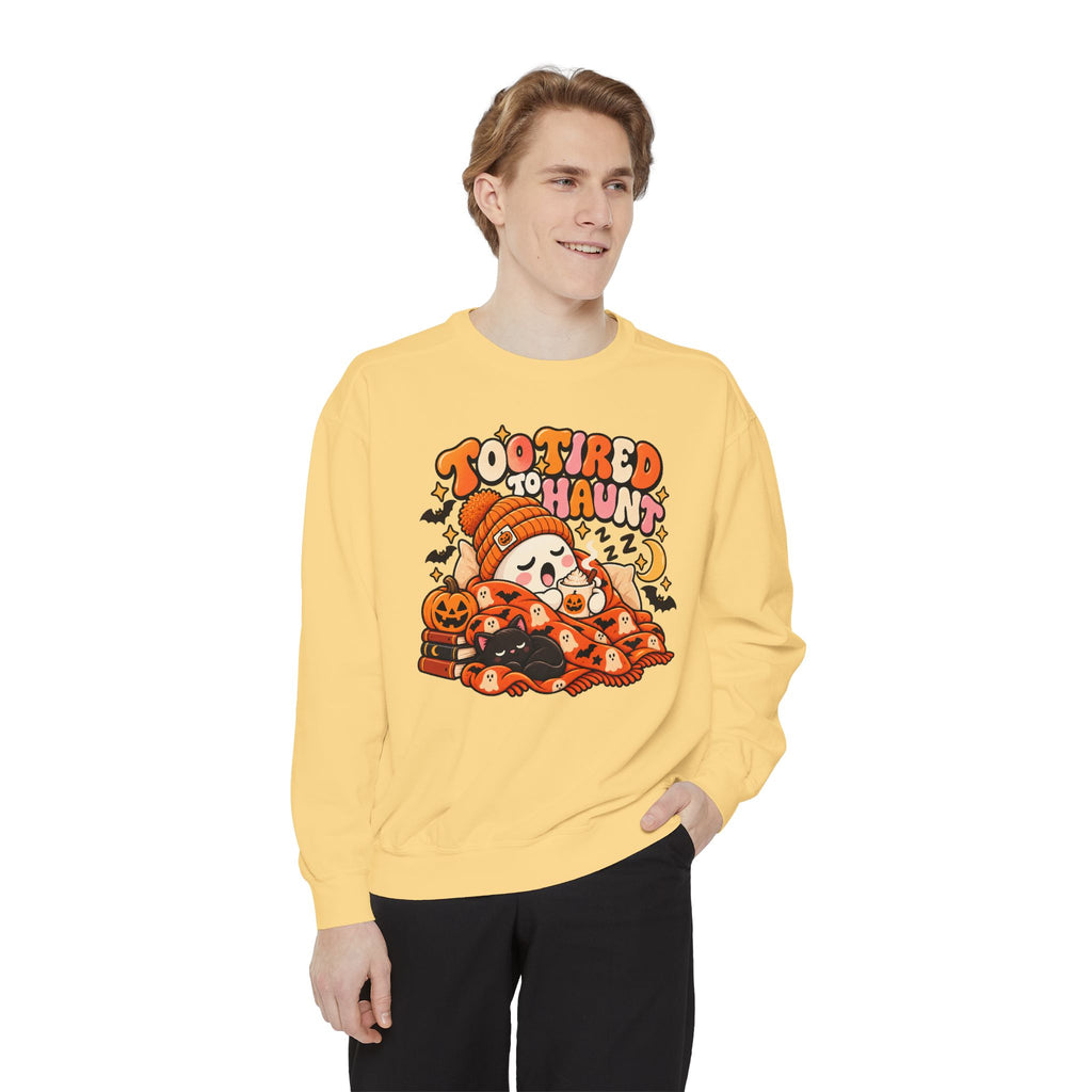 Too Tired To Haunt Halloween Ghost Sweatshirt