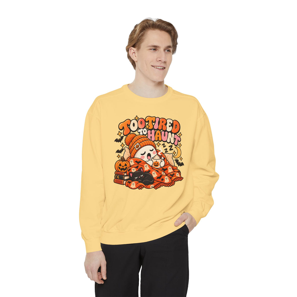 Too Tired To Haunt Halloween Ghost Sweatshirt