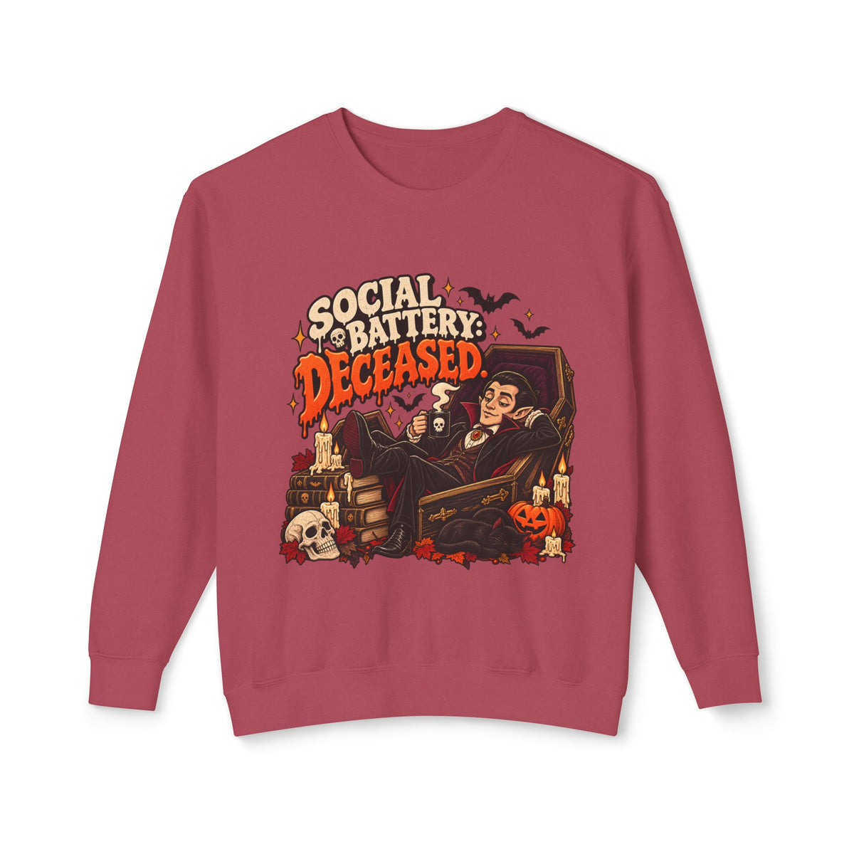 Social Battery Deceased Graphic Sweatshirt