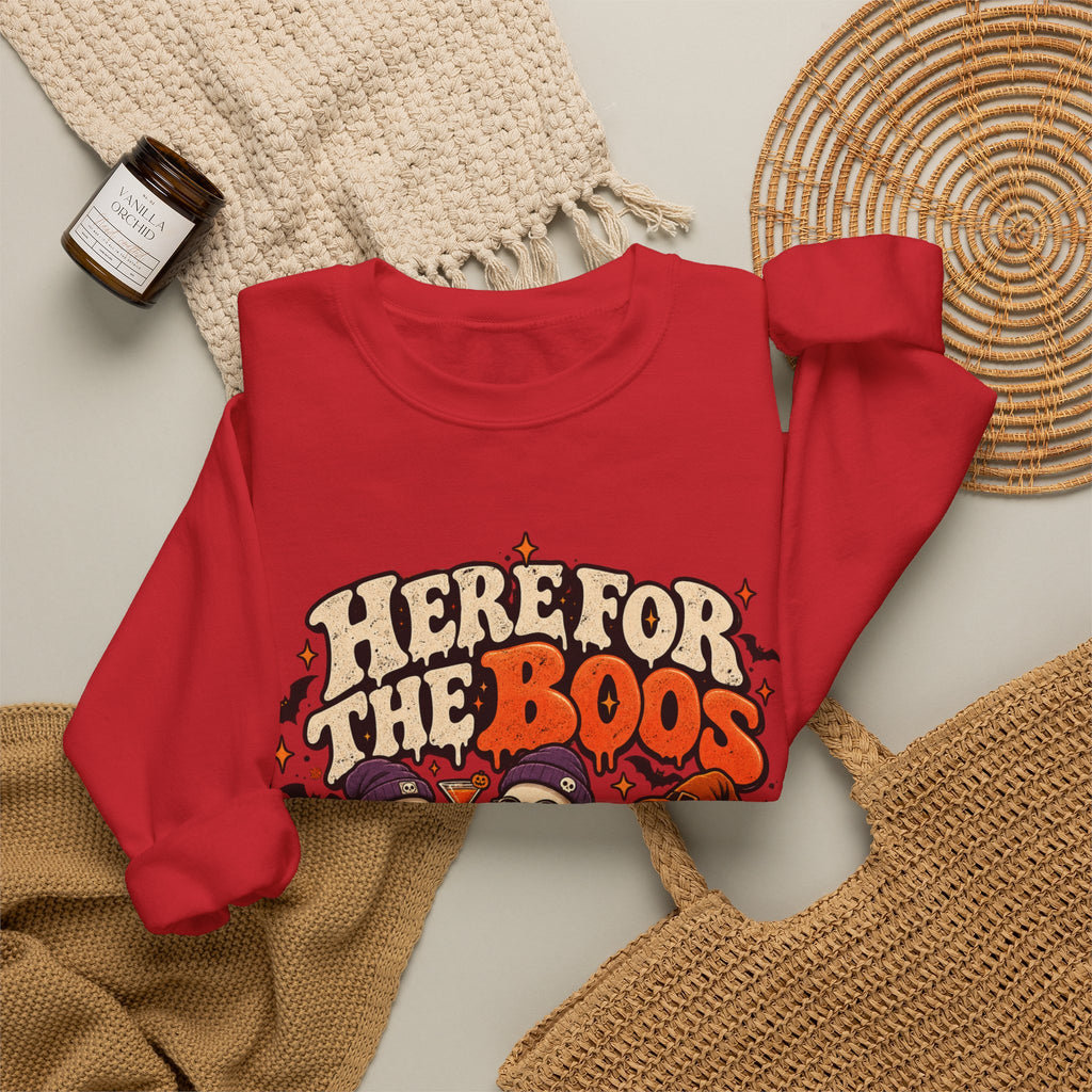 Here for the Boos Halloween Ghosts Crewneck Sweatshirt