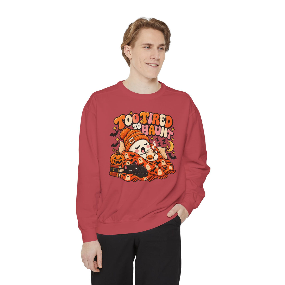 Too Tired To Haunt Halloween Ghost Sweatshirt