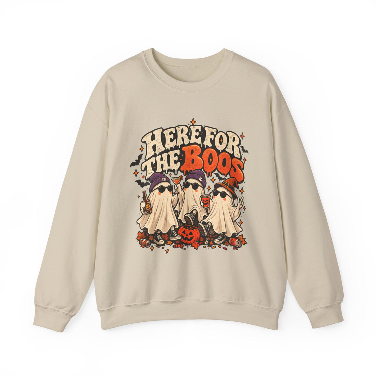 Here for the Boos Halloween Ghosts Crewneck Sweatshirt