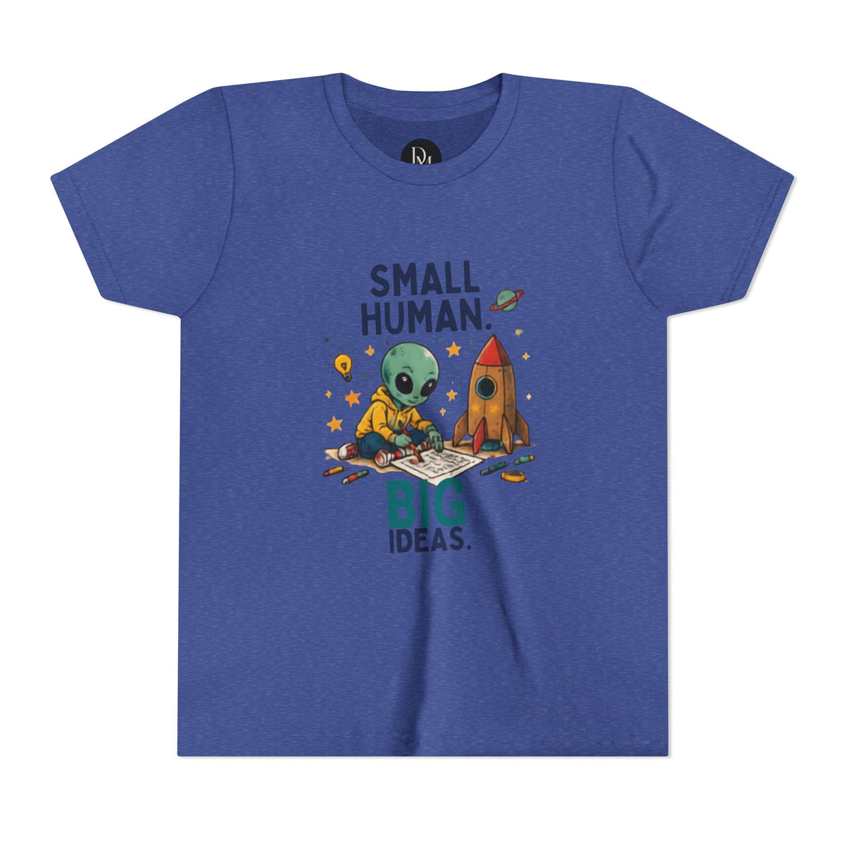 Small Human Big Ideas Youth Tee | Cute Alien Rocket Kids Shirt