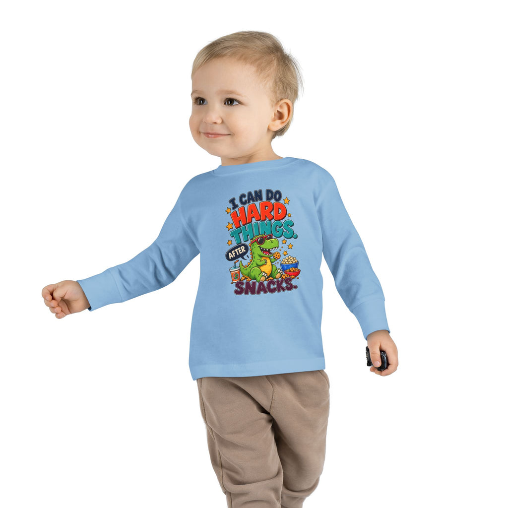 I Can Do Hard Things After Snacks Toddler Long Sleeve Tee