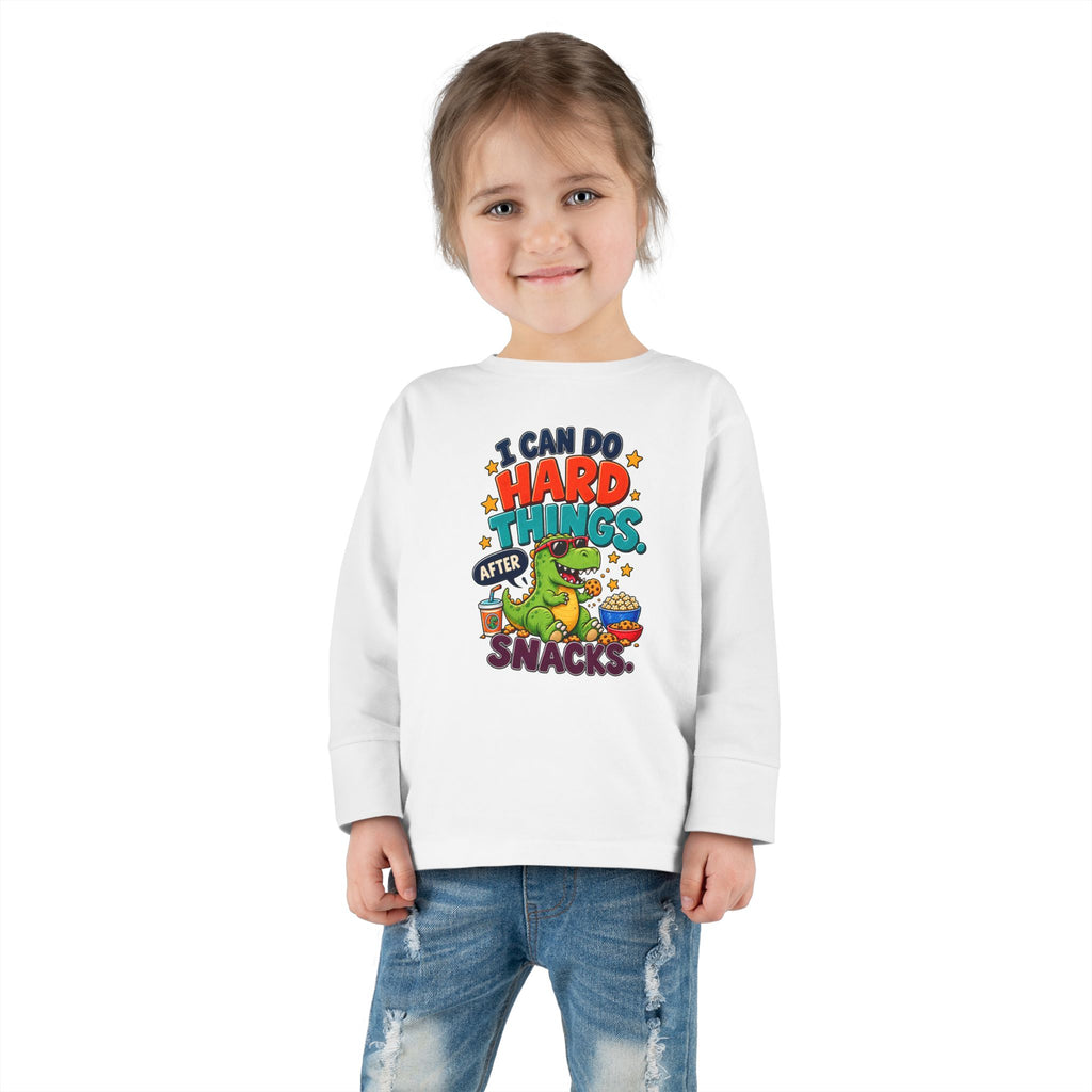 I Can Do Hard Things After Snacks Toddler Long Sleeve Tee