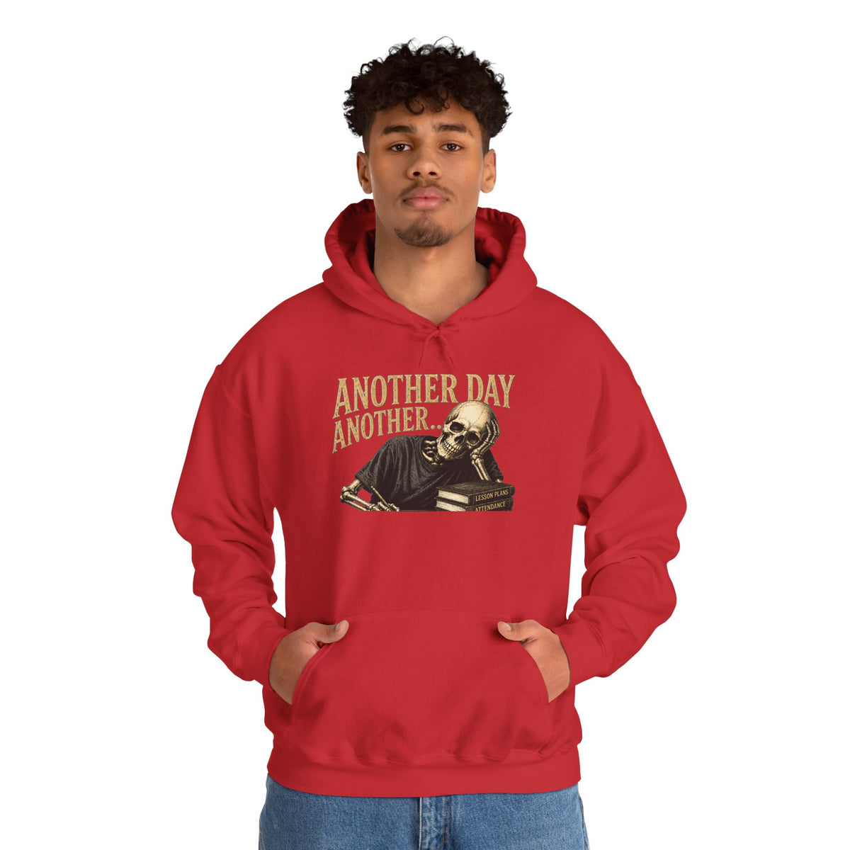 Another Day Another Debt Hoodie | Skeleton Reading Books Graphic