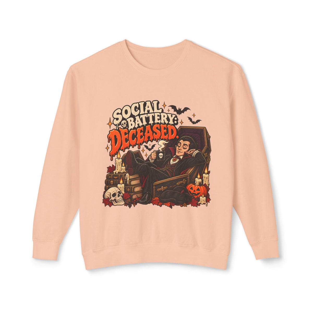 Social Battery Deceased Graphic Sweatshirt