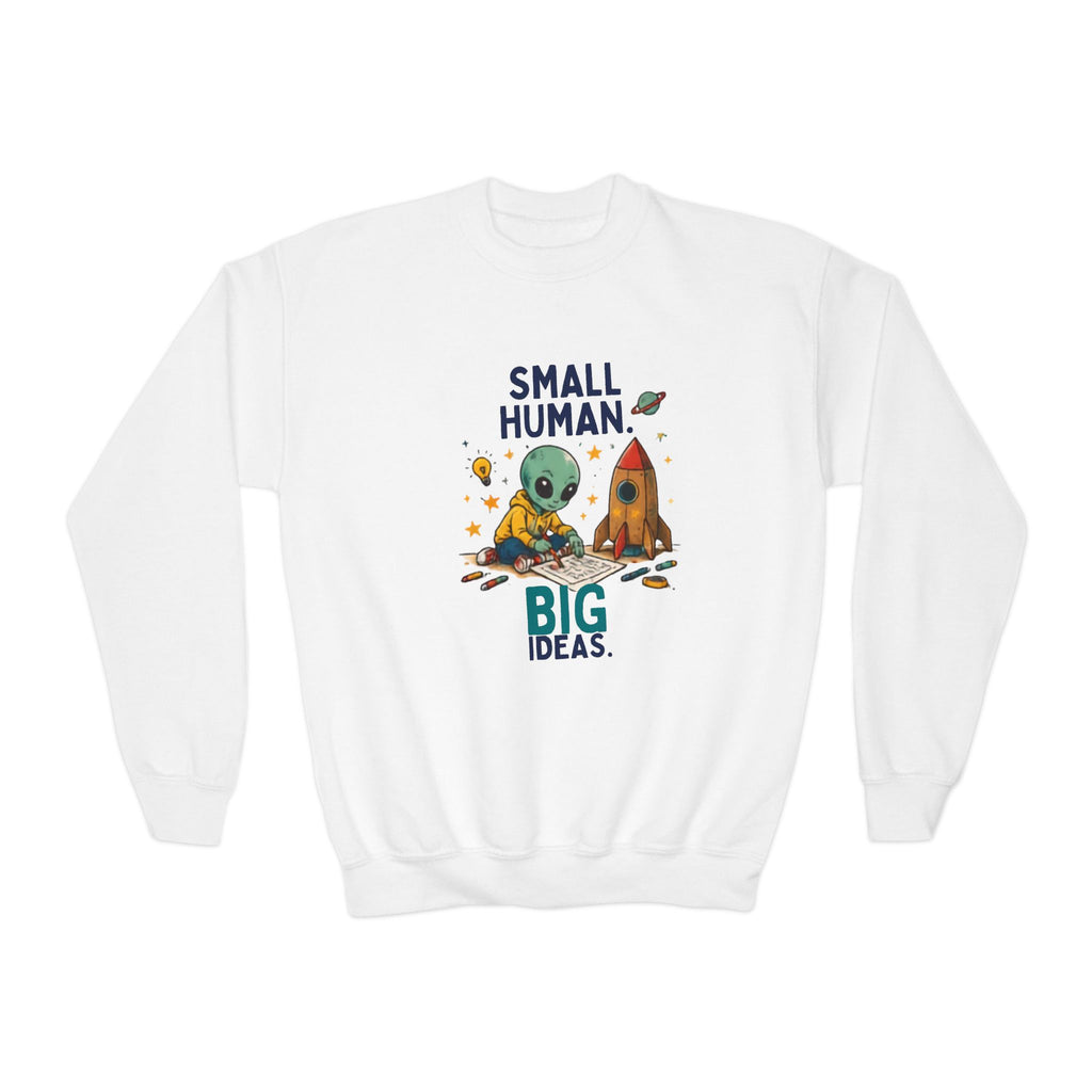 Small Human Big Ideas sweatshirt | Kids Space Alien Rocket crewneck