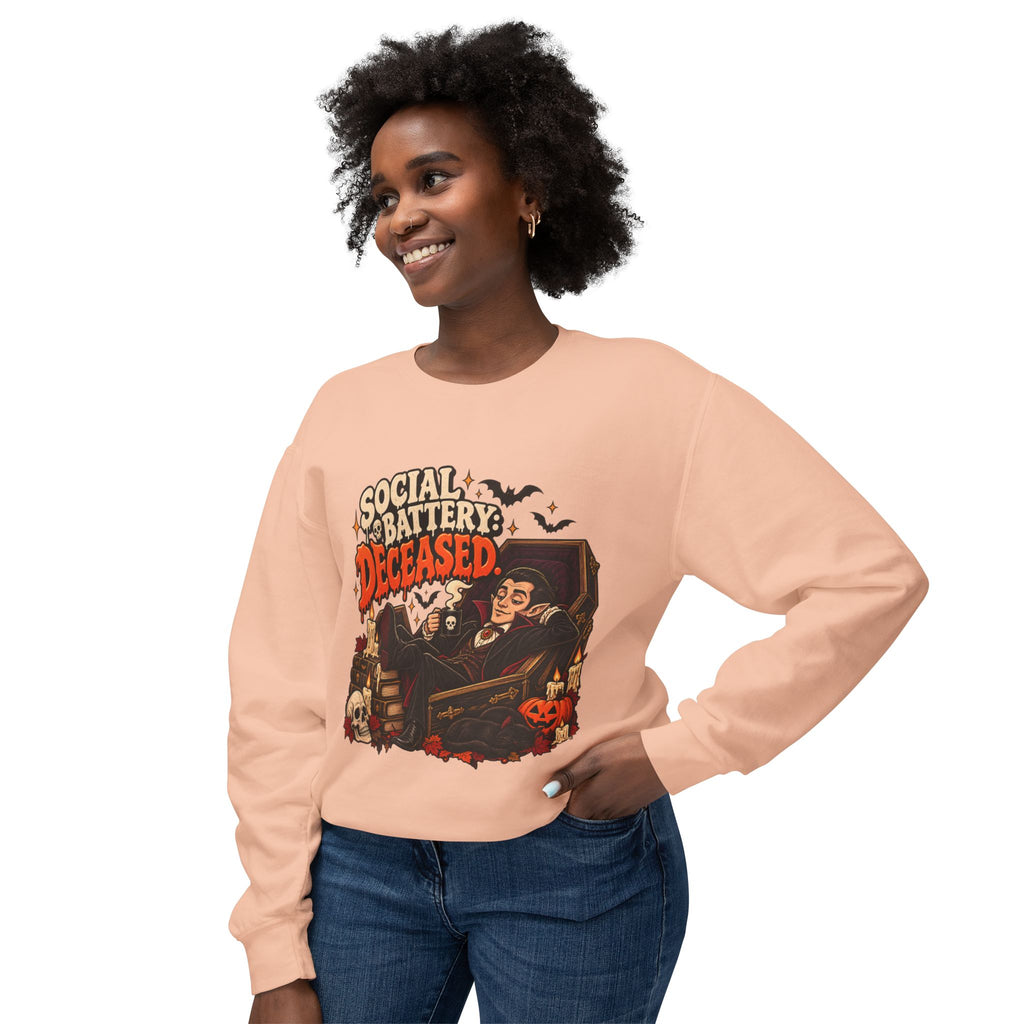 Social Battery Deceased Graphic Sweatshirt