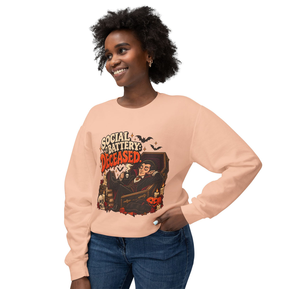 Social Battery Deceased Graphic Sweatshirt