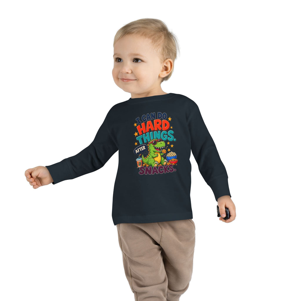 I Can Do Hard Things After Snacks Toddler Long Sleeve Tee