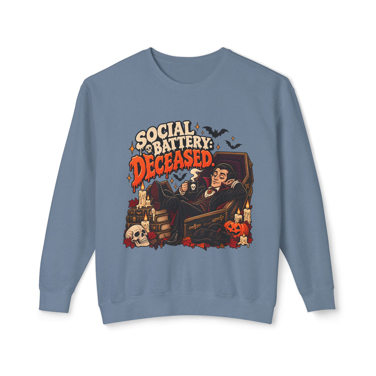 Social Battery Deceased Graphic Sweatshirt