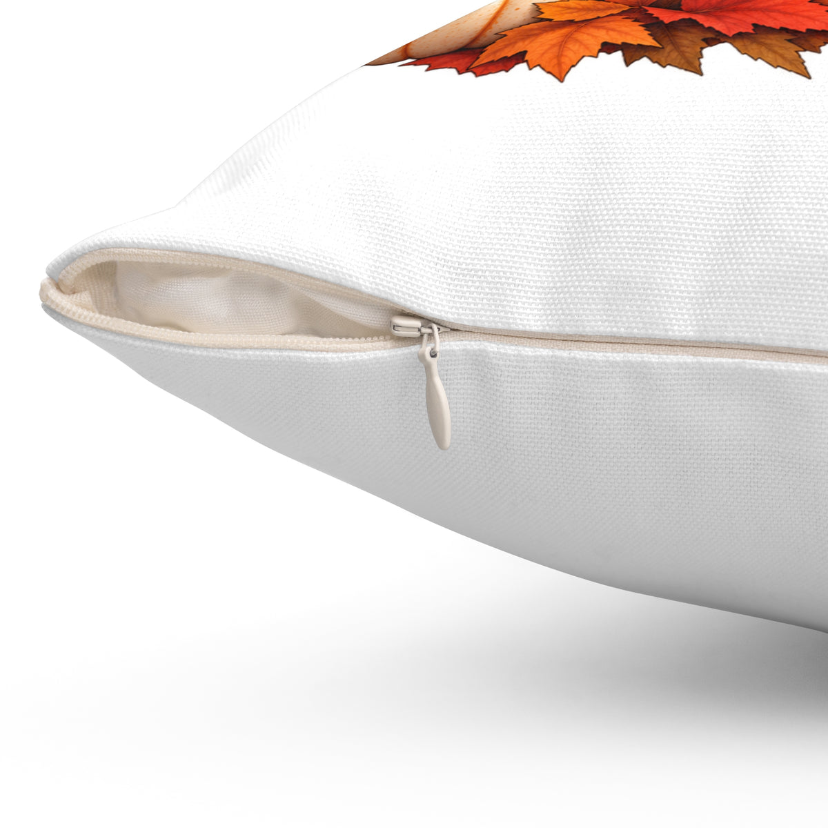 Fall Thanksgiving Raccoon Square Pillow