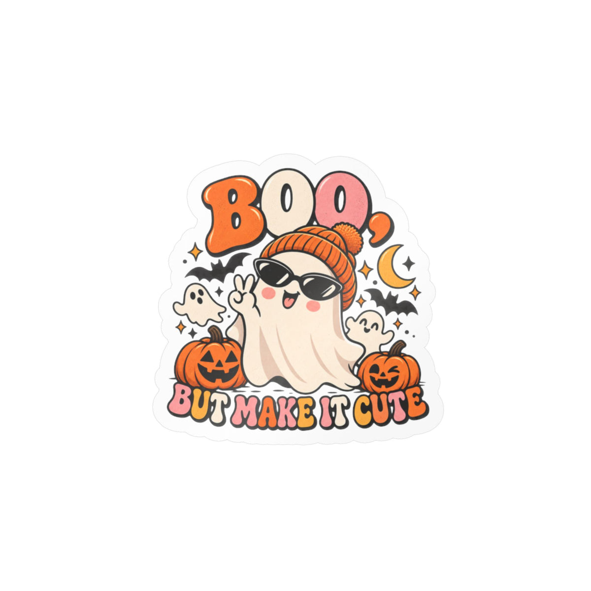 Boo But Make It Cute Halloween Ghost Kiss-Cut Vinyl Decal