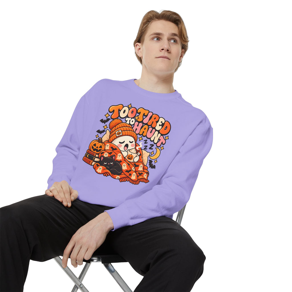 Too Tired To Haunt Halloween Ghost Sweatshirt