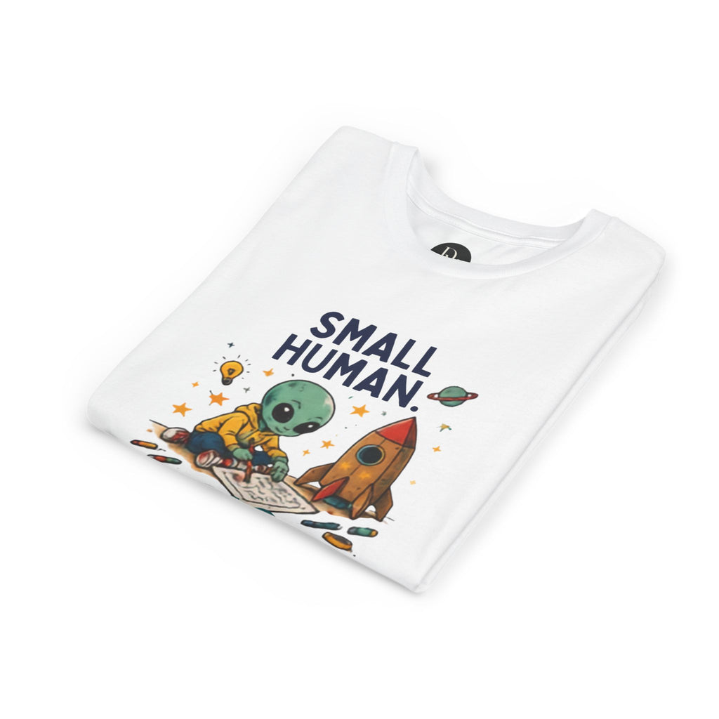 Small Human Big Ideas Youth Tee | Cute Alien Rocket Kids Shirt