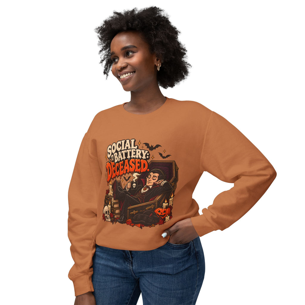 Social Battery Deceased Graphic Sweatshirt